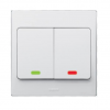 illuminated 2 gang 1 way switch