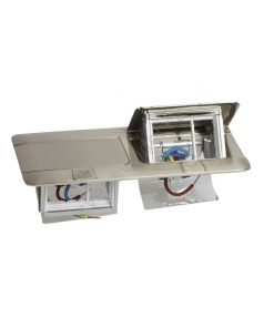 Hộp âm sàn 6 module, mặt thép không gỉ