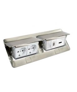 Hộp âm sàn 8 module, mặt nhôm
