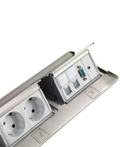 Hộp âm sàn 8 module, mặt thép không gỉ