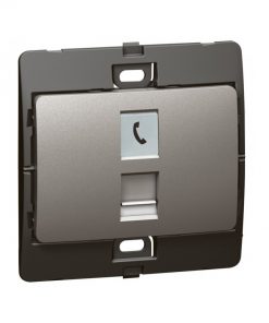 Ổ cắm điện thoại RJ11 Mallia - xám bạc