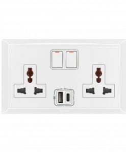 ổ cắm đôi đa năng có sạc USB Type A+C Belanko 617655