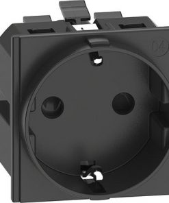 Ổ cắm chuẩn Đức 2P+E 16A 250VAC 2 Modules - Đen | KG4141A
