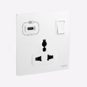 Ổ Cắm Đa Năng 1G Kèm USB 18W Mallia Senses Legrand Nhôm Xước - 281125ABA giải pháp đến từ thiết bị điện legrand