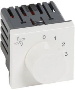 Chiết áp quạt 40 - 400VA xoay theo mức - 2 modules - White | 572215