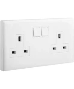 Ổ cắm đôi 3 chấu chuẩn Anh có công tắc 1 cực 13A có đèn | 618047