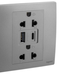 Ổ cắm đôi chuẩn Âu/Mỹ kèm USB A+C Mallia Senses | 281204