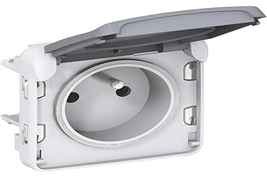 Ổ cắm chuẩn Pháp 16A - IP55 - Plexo Xám - 069551