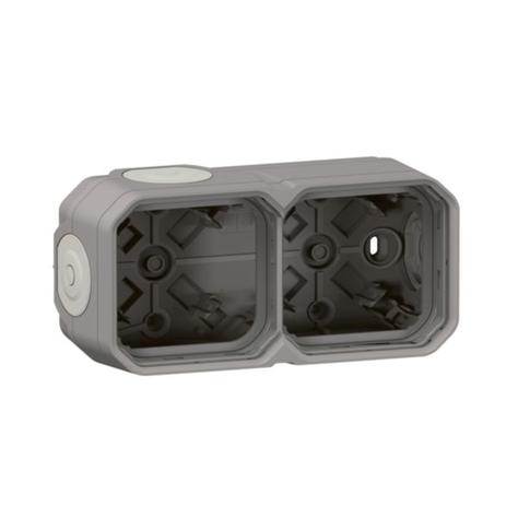 Hộp nổi đôi Plexo chống thấm IP55 - Xám | 069672