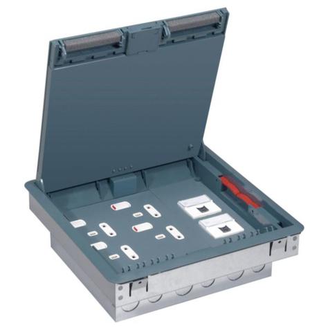 Hộp âm sàn 3 ngăn - Flexible cable exits - Xám | 689631