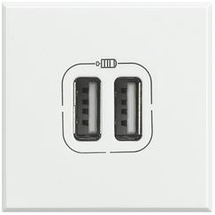 Ổ cắm sạc đôi USB màu trắng | HD4285C2