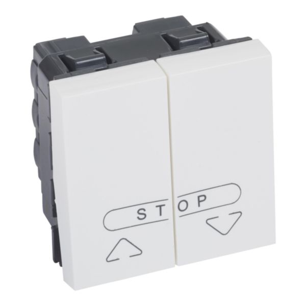 LG-572219-WEB-R Nút nhấn rèm cuốn 2 modules Arteor - White | 572219