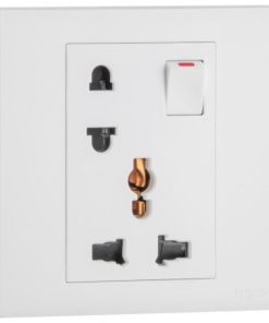 Ổ cắm đơn 2 chấu + đơn đa năng có công tắc – Obria Legrand | MEC32053