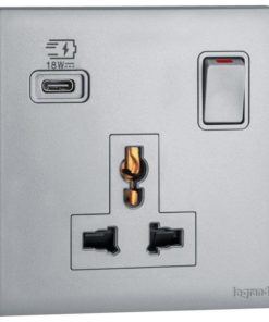 Ổ cắm đơn đa năng kèm USB-C 18W - Obria Legrand | MEC33083
