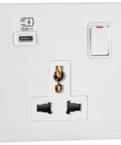 Ổ cắm đơn đa năng kèm USB-C 18W - Obria Legrand | MEC33083