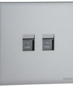Ổ cắm mạng đôi RJ45 cat.6 - Obria Dark Silver | MEC43068