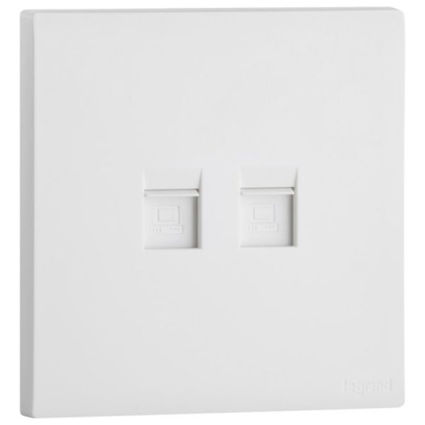 Ổ cắm mạng đôi RJ45 cat.6 - Obria Dark Silver | MEC43068