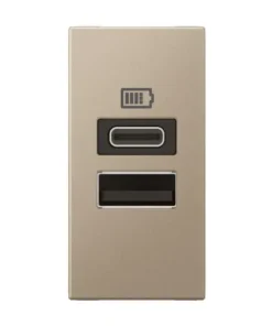 Arteor™ - 1 Module USB two ports A+C - 3A- 15W - Champagne - 571690