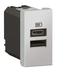Arteor™ - 1 module USB two ports A+C - 3A- 15W - Soft Aluminum - 571691