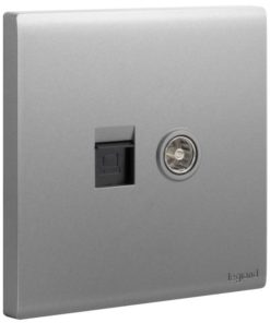 Ổ cắm TV + RJ45 Cat 6 - Obria Legrand | MEC49020