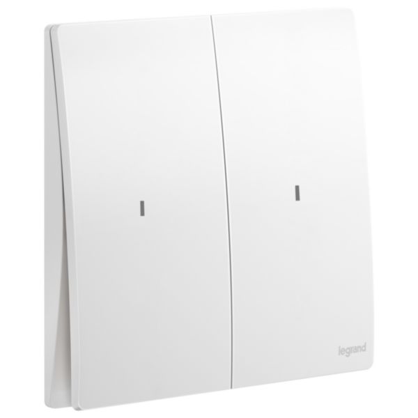 LG-281058MW-WEB-R Nút nhấn đôi có đèn LED 10A Mallia Senses | 281058