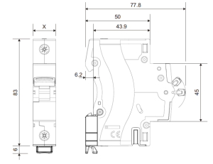 MCB TX3 10000A 3 Pha 50A Curve C | 404227