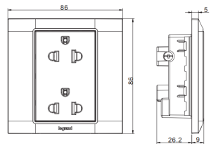 Ổ Cắm Đôi Belanko S Chuẩn Euro/US 2P+E – Màu Anthracite | 617764