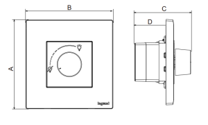 Công Tắc Dimmer Obria 1 Gang – Màu Đen Mờ | MEC24012BL