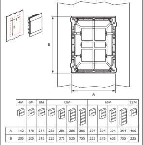 Tủ Điện Âm Tường 12 Module Cửa Trắng - 135141