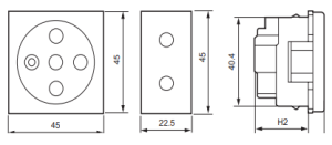 Ổ Cắm Arteor Legrand Chuẩn US 15A 127V 2P+E 2 Module Màu Trắng - 572117